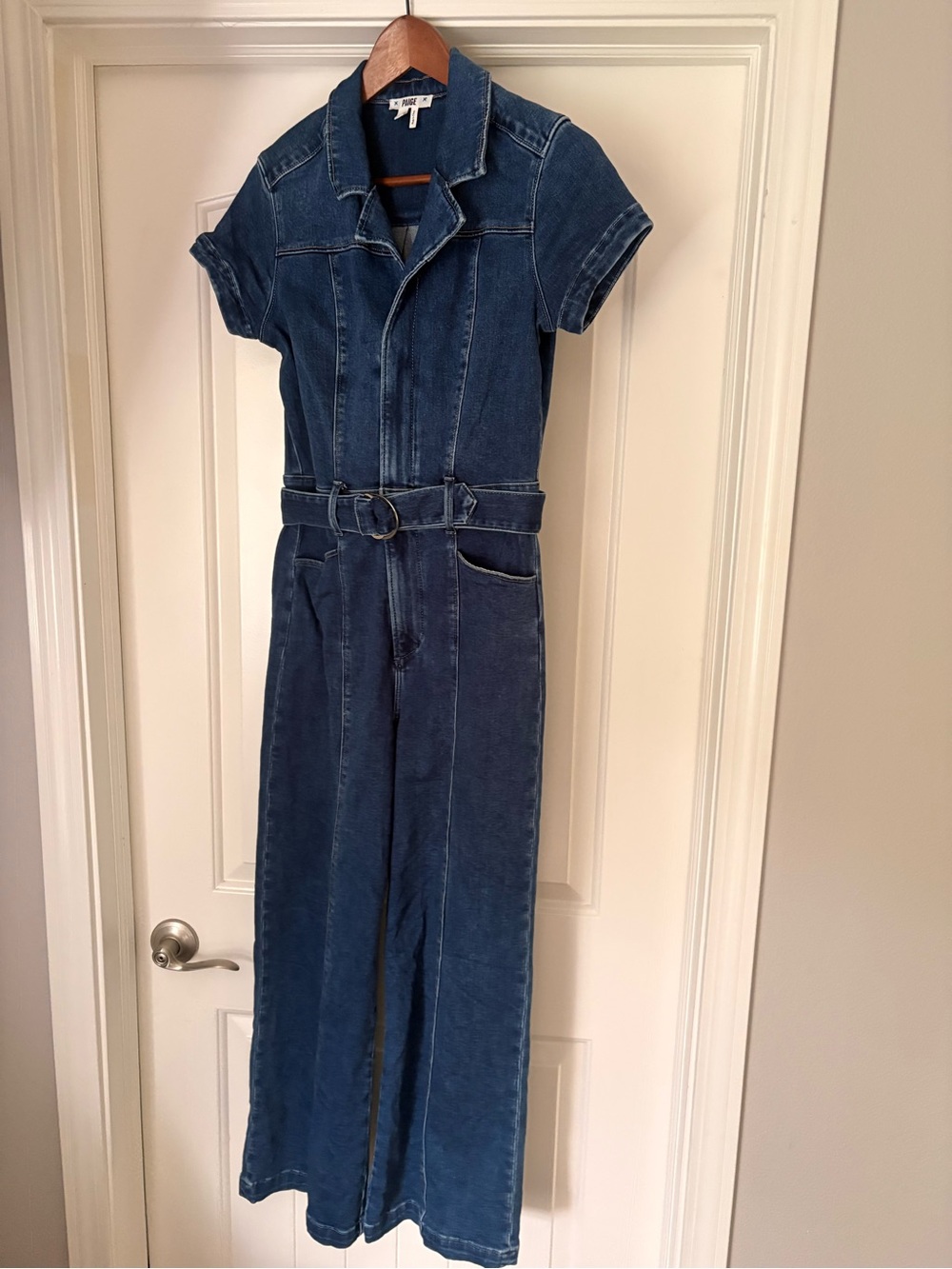 Paige Denim Jumpsuit with Belt